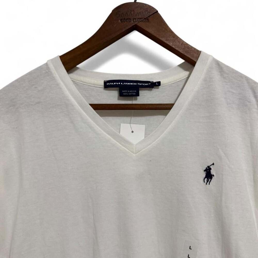 Ralph Lauren Sport Vintage White V-Neck T-Shirt